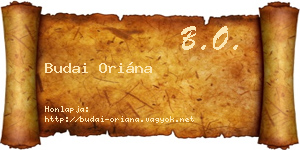 Budai Oriána névjegykártya